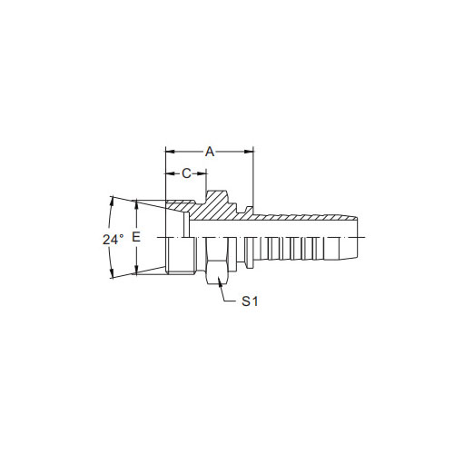 10511-Metric Female 24° Cone Seat H.T.